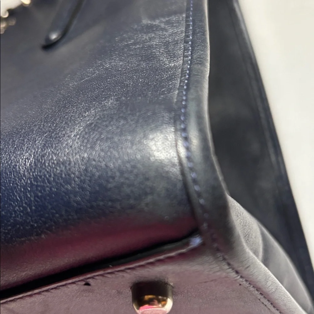 Coach Crosby Carryall with Floral Rivets in navy leather Coach NAVY BLUE LEATHER